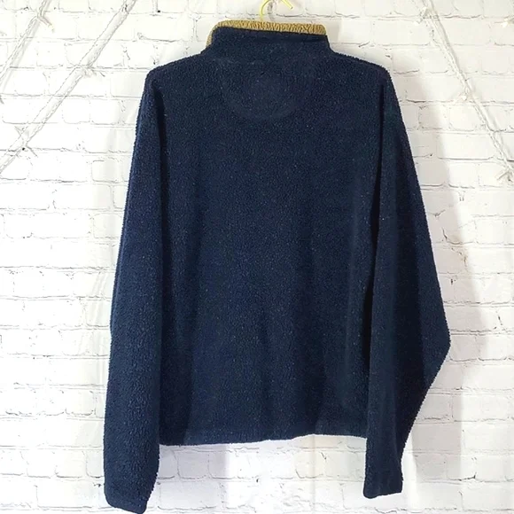 Vintage 90s Field & Stream Outdoor Sherpa Fleece Blue Tan Womens Jacket Size Med - Picture 14 of 17